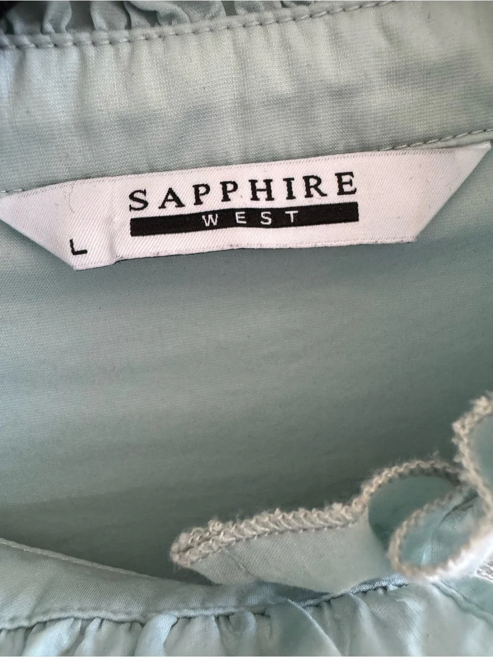 Light Sage Pintuck Button-Front Blouse - Picture 4 of 4